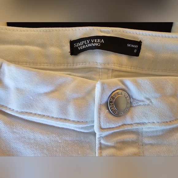 Simply Vera Wang Skinny White Jeans, women's size 8 - Picture 7 of 8